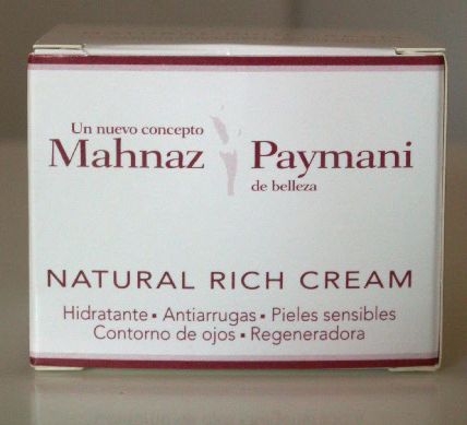 Crema Natural Rich. Mahnaz Paymani. Belleza y cosmética natural
